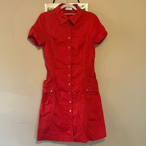 Calvin Klein Red Short Sleeve Mini Dress